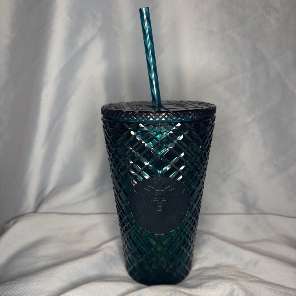 STARBUCKS 16 oz Jeweled Studded Tumbler – Dark Teal (2022 Holiday Collection)
